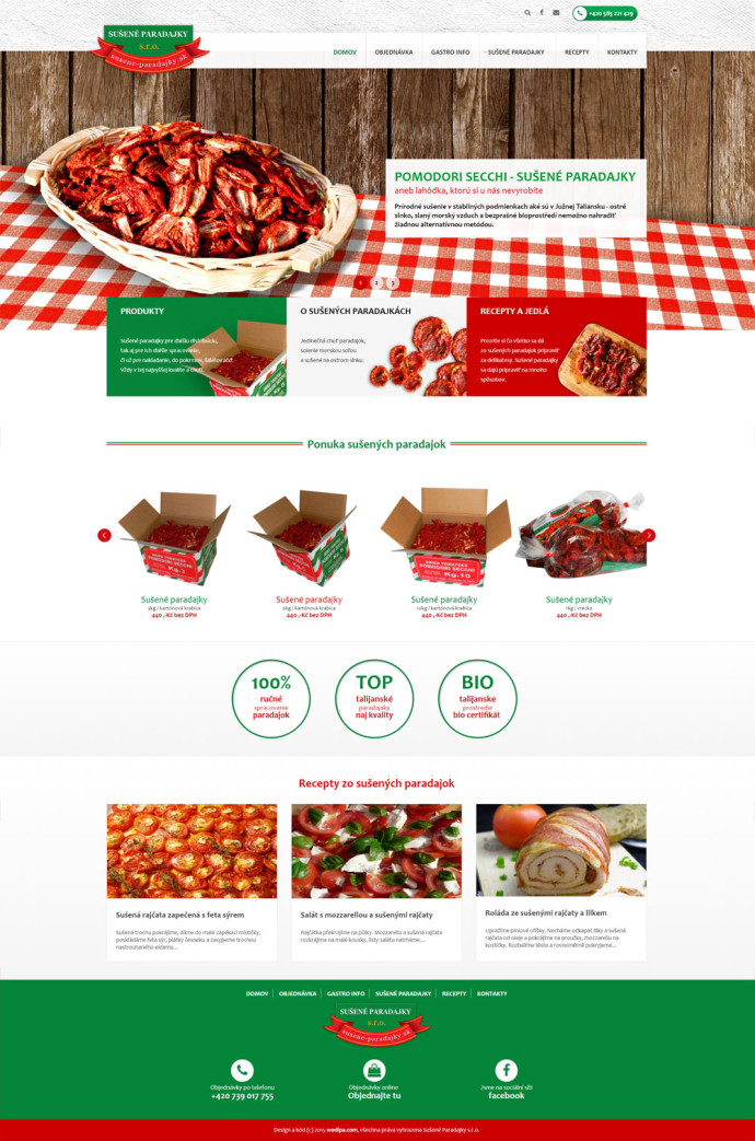 Sušené paradajky - reference, webdesign, tvorba www