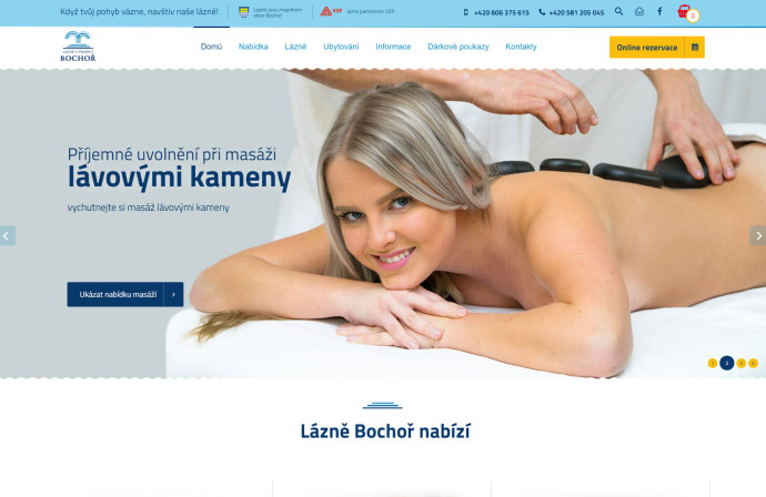 Lázně Bochoř - reference, webdesign, tvorba www